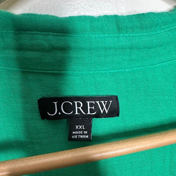 J. CREW V-Neck Shirt Dress in Soft Gauze Kelly Green Sz XXL {3P33} - Picture 4 of 6